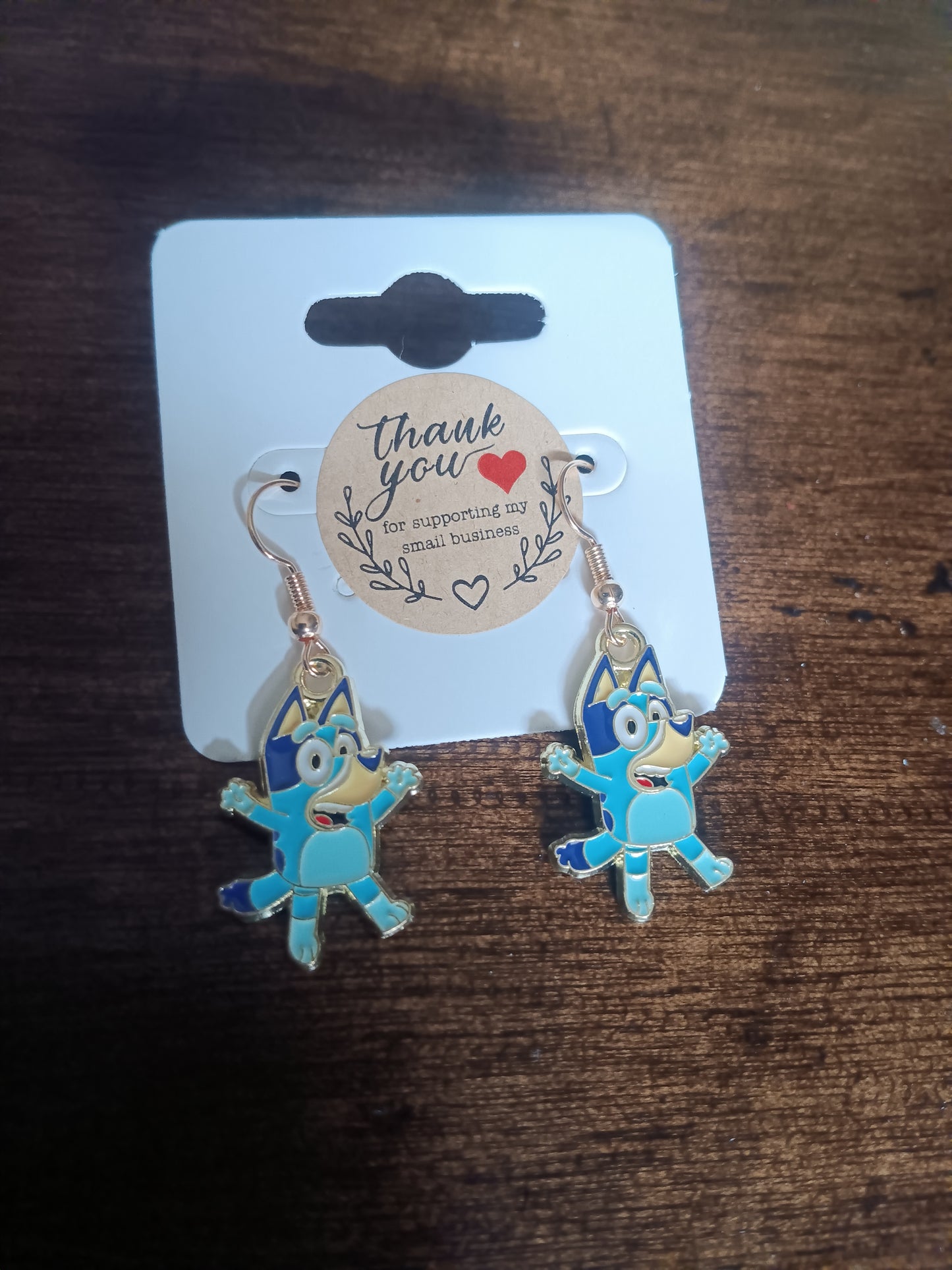 ๐ Blue Heeler Cartoon Dog Earrings