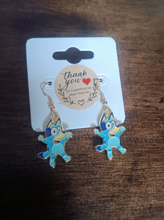 π Blue Heeler Cartoon Dog Earrings
