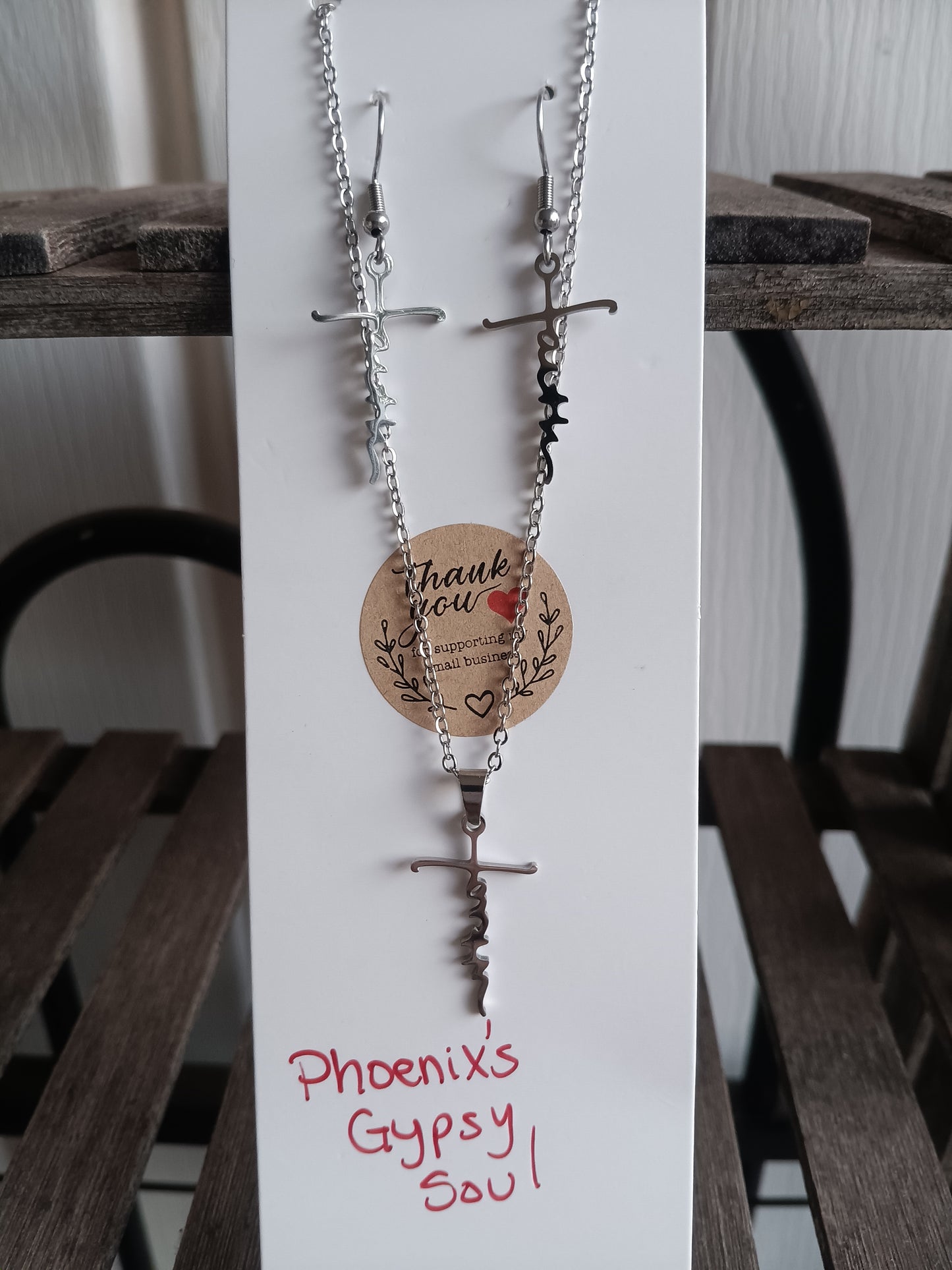 Small Beautiful Faith Cross Jewelry Gift Set(both), Necklace(only), or Earrings(only)