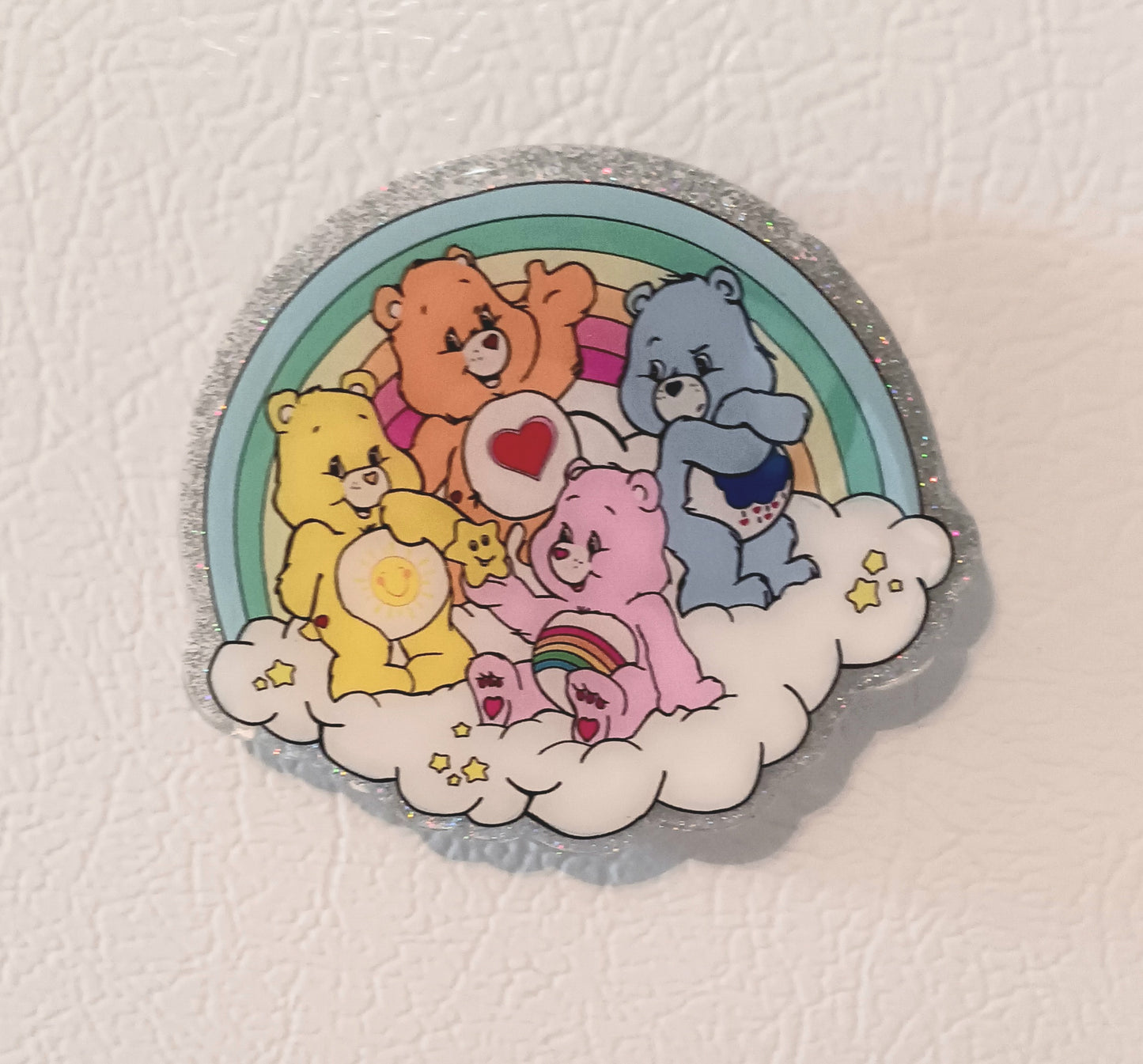 Adorable CareBears Strong hold Magnet approximately 3 inches Acrylic handmade