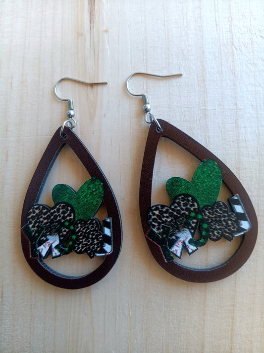 Cute Lucky Hearts St. Patrick's Day Earrings