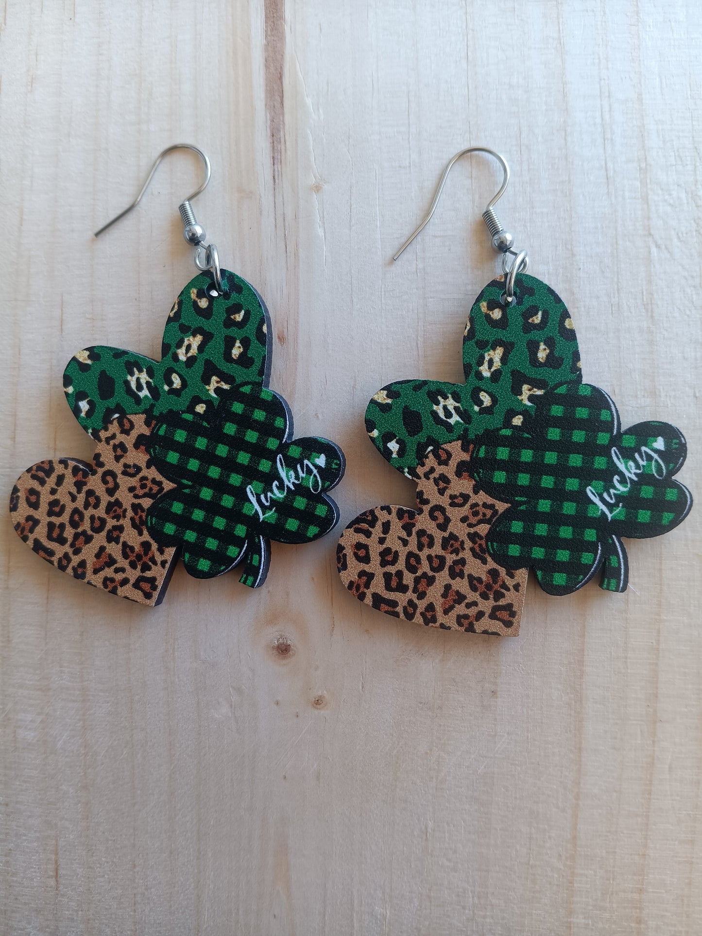 Cute Stacked hearts St. Patrick's Day Earrings