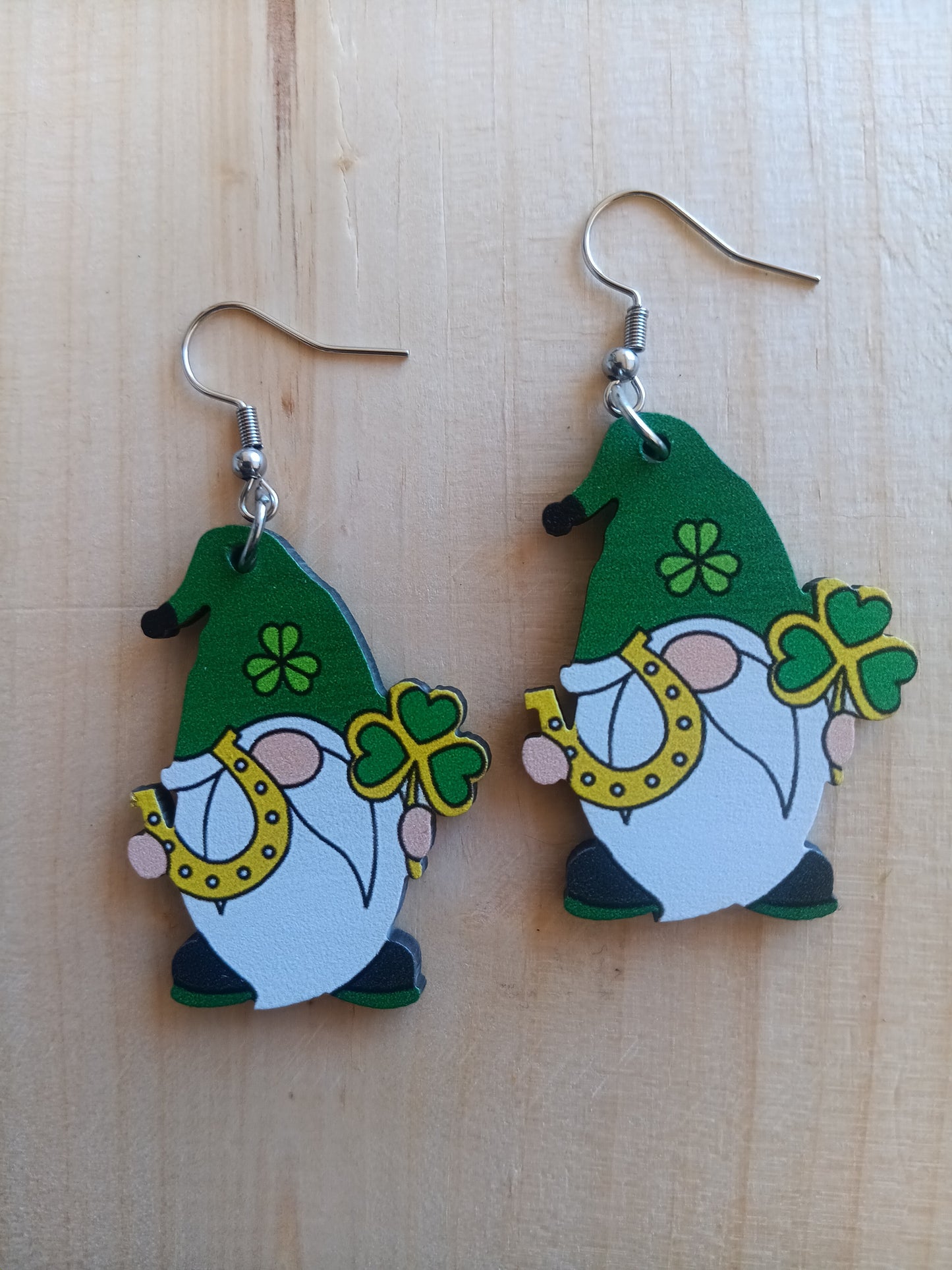 Cute Clover Gnome St. Patrick's Day Earrings