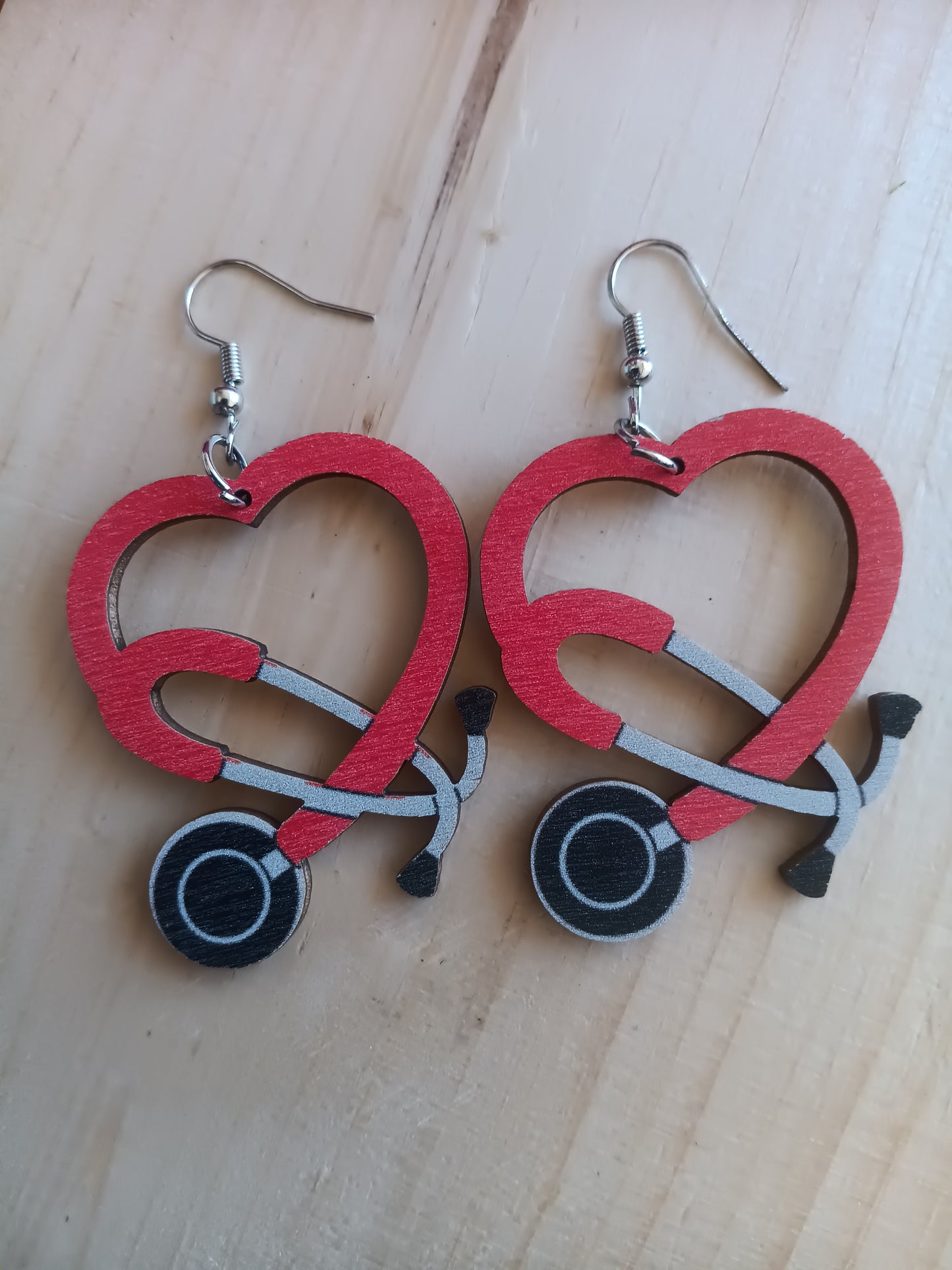 Simply adorable heart Stethoscope Earrings
