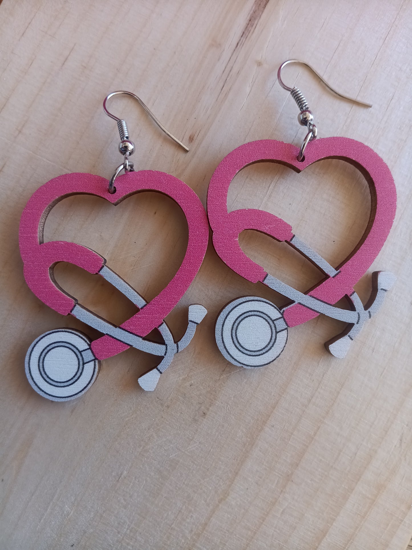 Simply adorable heart Stethoscope Earrings