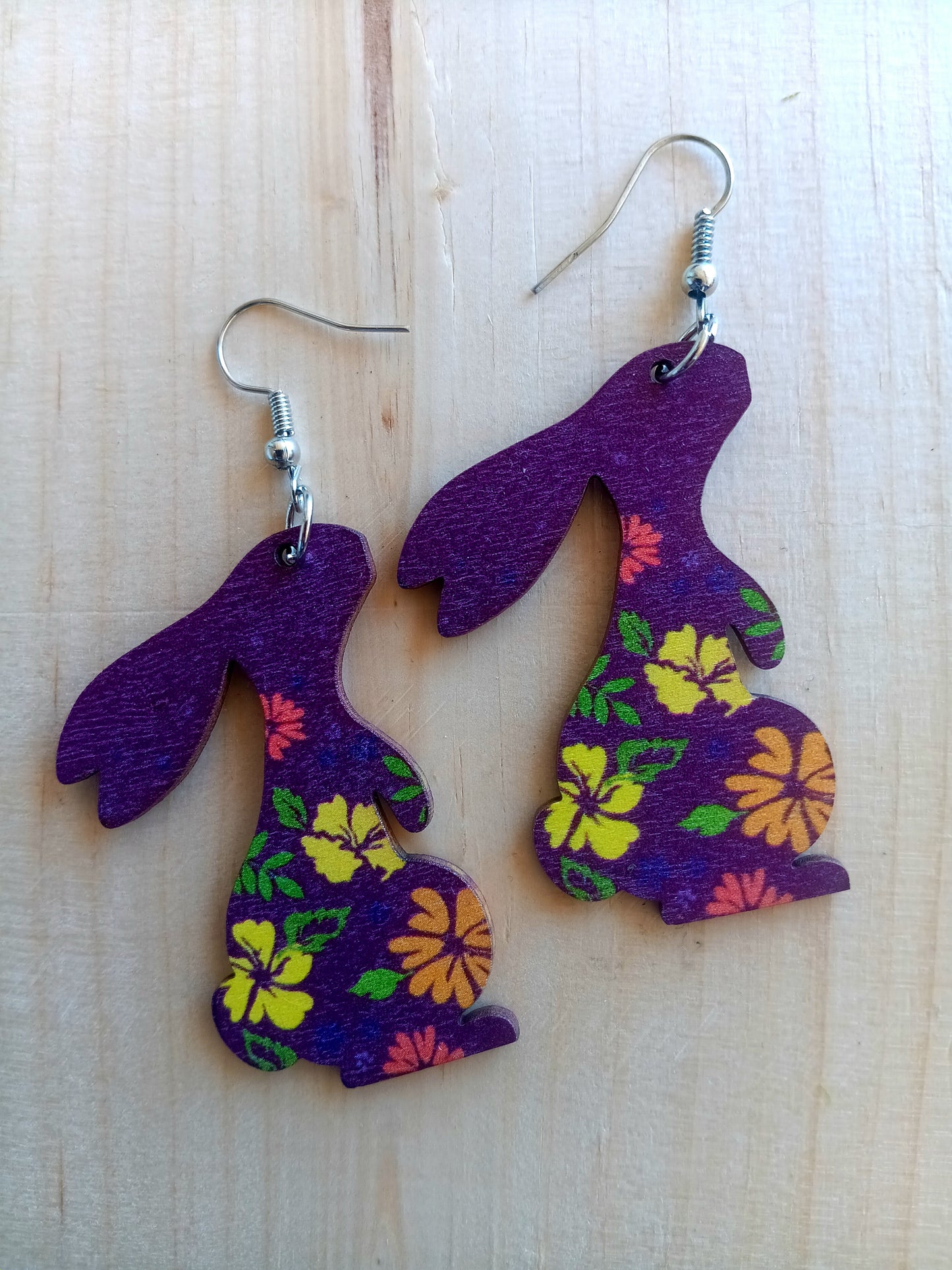 Adorable Floral Easter Bunny Earrings