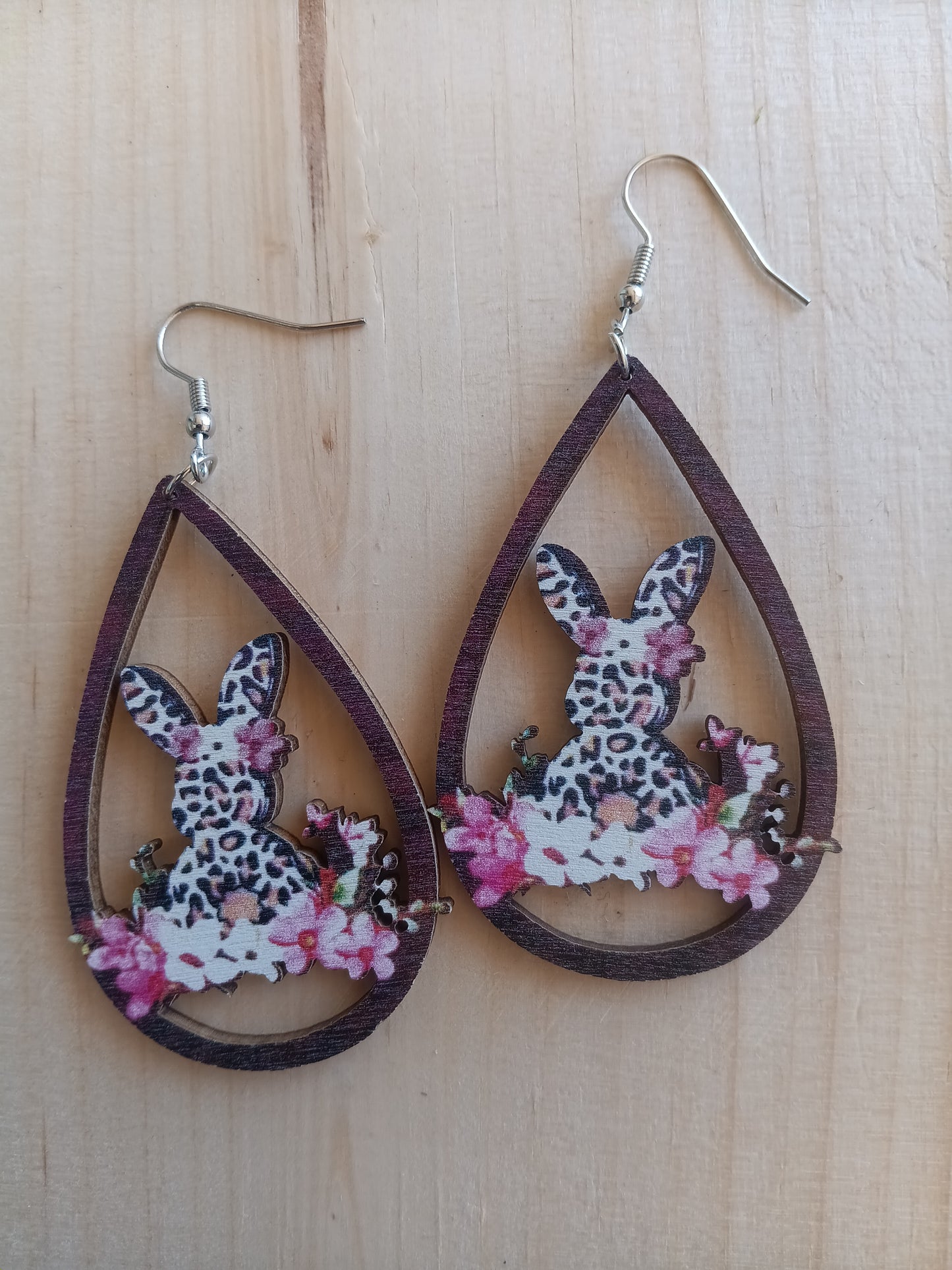 Adorable Floral Easter Bunny Earrings