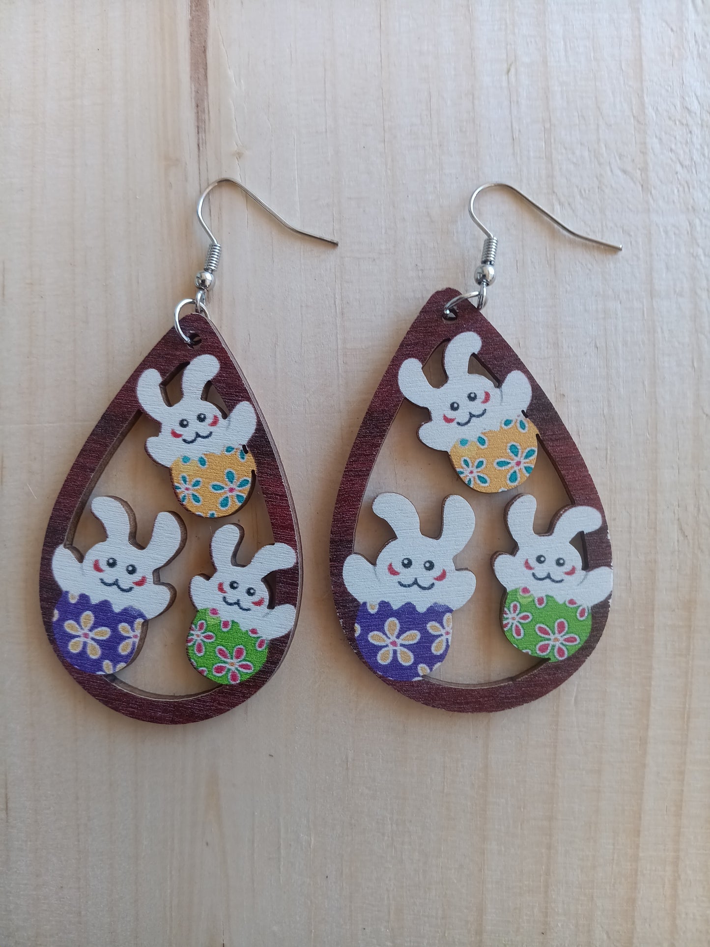 Fun Easter Bunny Eggs Earrings