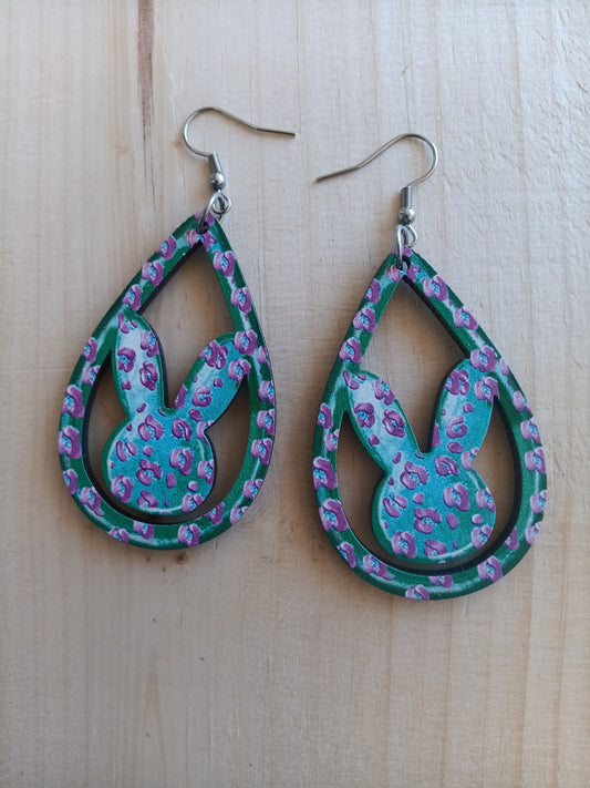 Colorful Bunny Easter Earrings