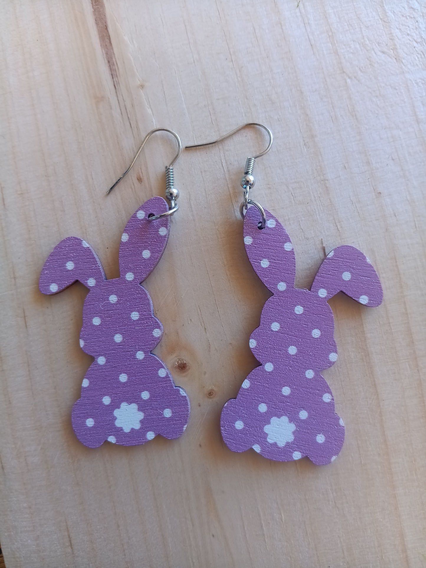 Adorable Easter Bunny Cottontail Earrings (Various Colors and Patterns)