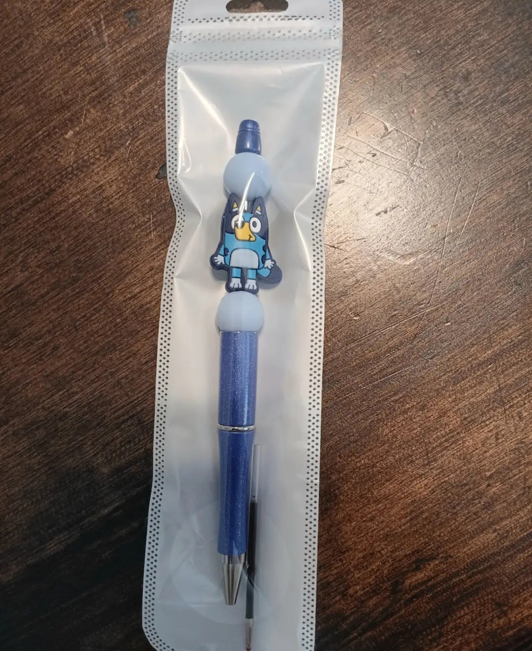 Super CUTE Bluey Inspired Beaded Pens-w/ one ink refill-Black ink