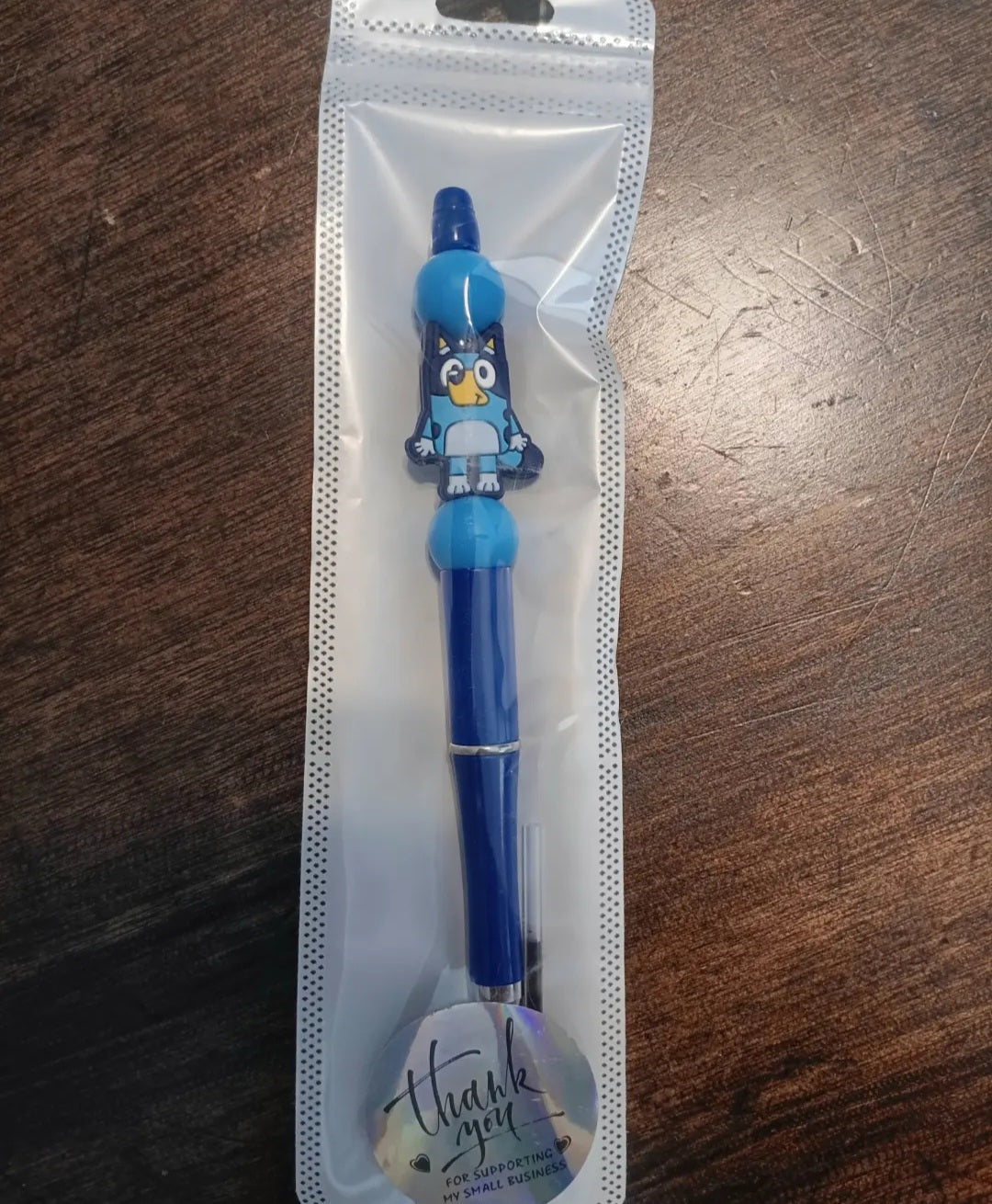 Super CUTE Bluey Inspired Beaded Pens-w/ one ink refill-Black ink