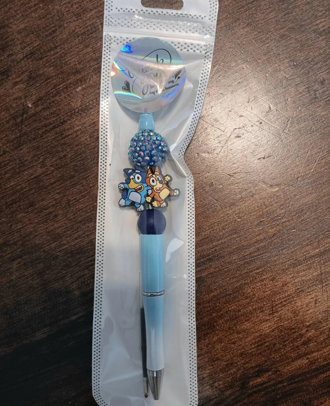 Super CUTE Bluey Inspired Beaded Pens-w/ one ink refill-Black ink