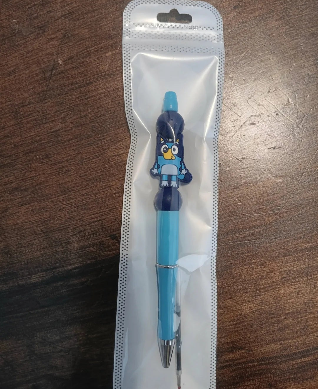 Super CUTE Bluey Inspired Beaded Pens-w/ one ink refill-Black ink