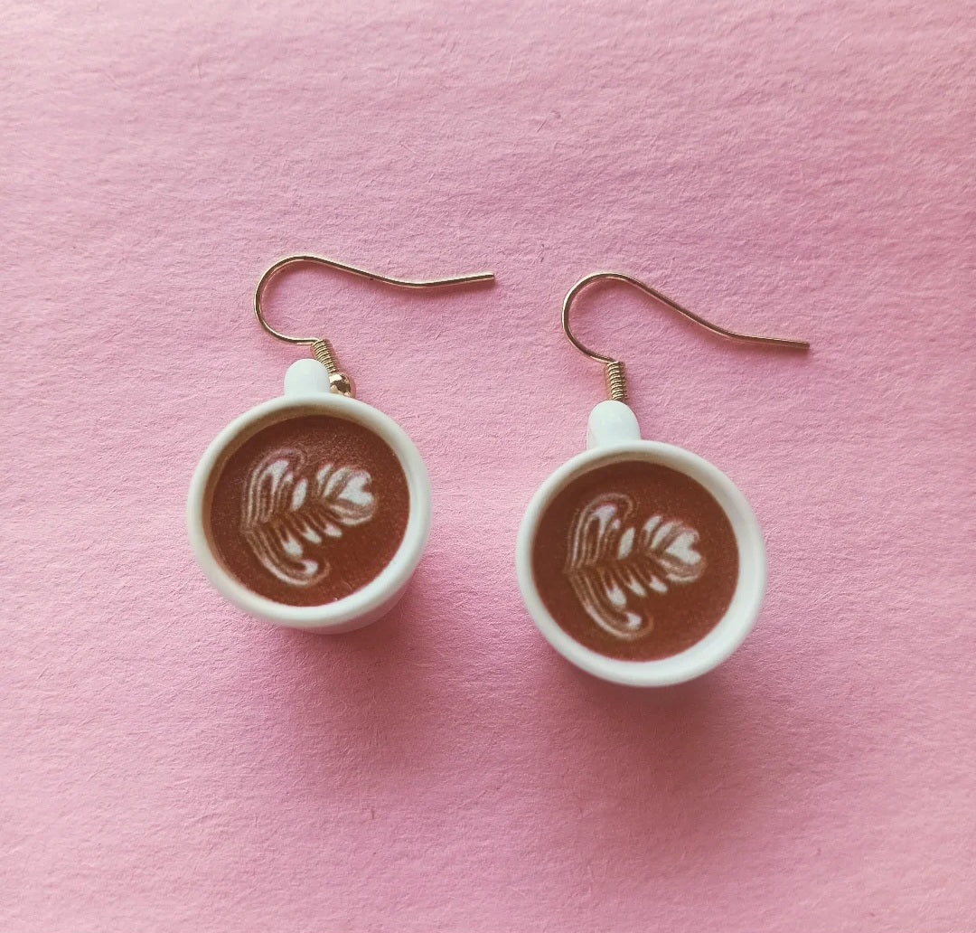 Adorable Swirl Coffee Cup Earrings