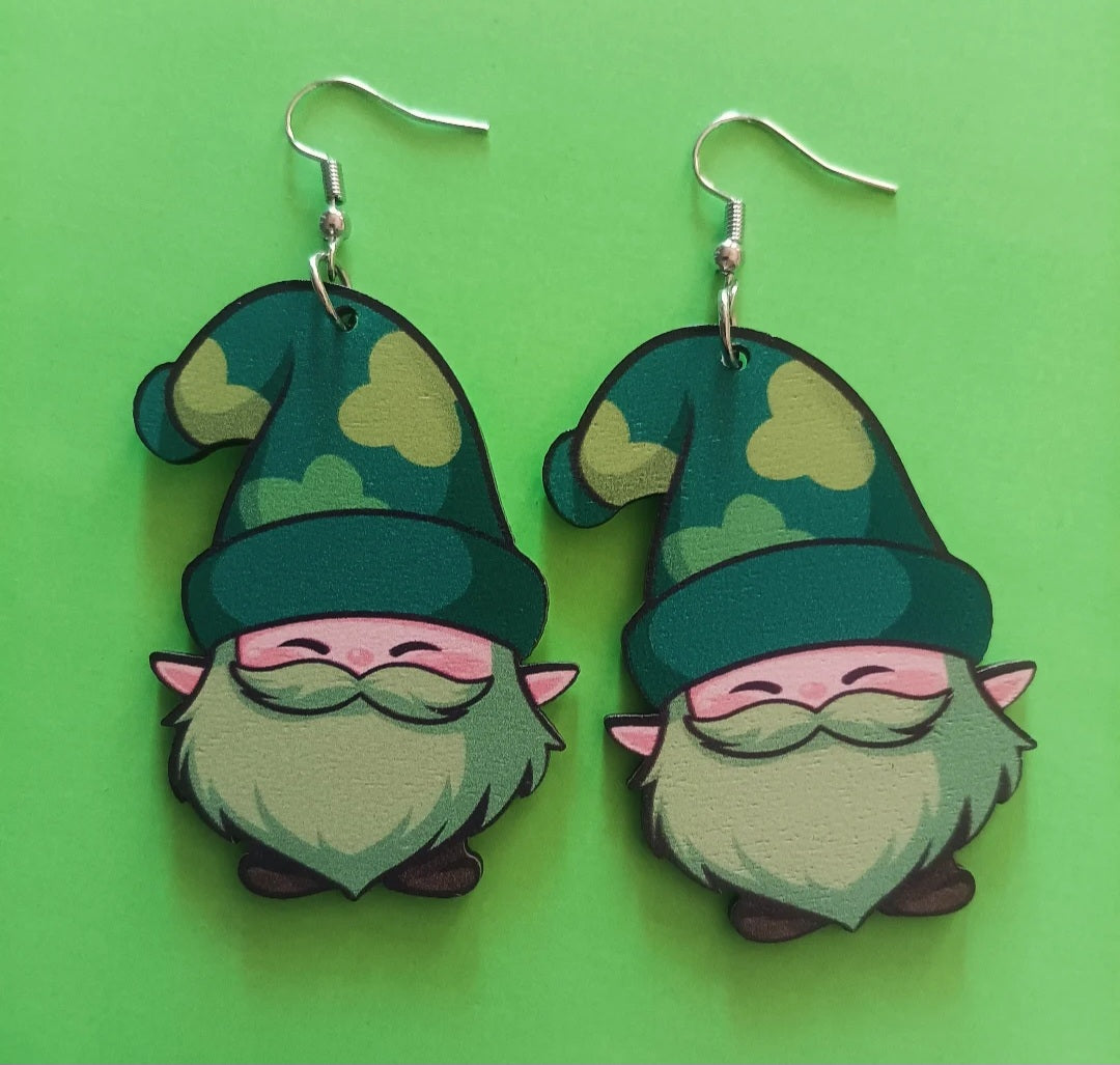 Adorable Green Gnome Earrings
