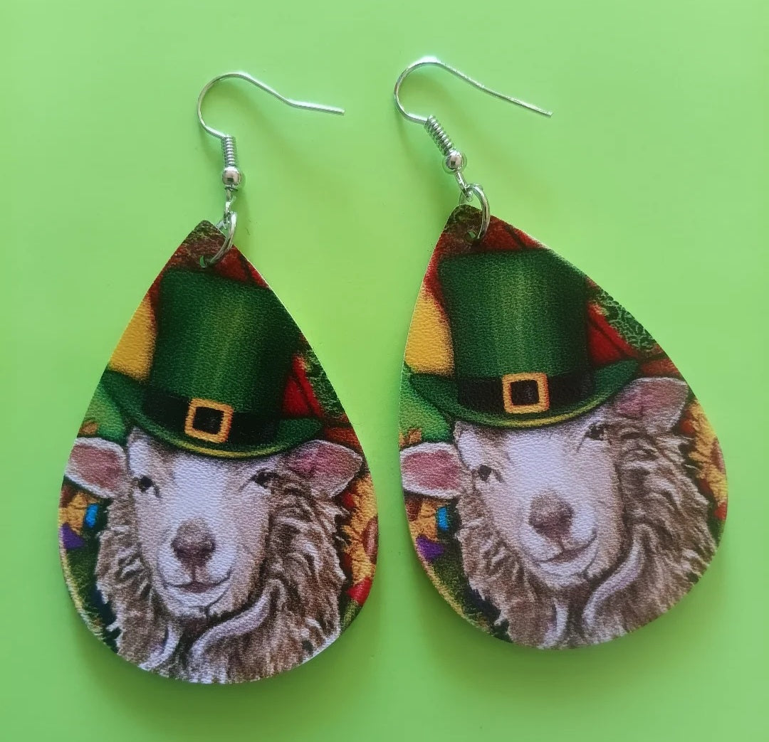 Fun Farm Style Irish Goat Earrings