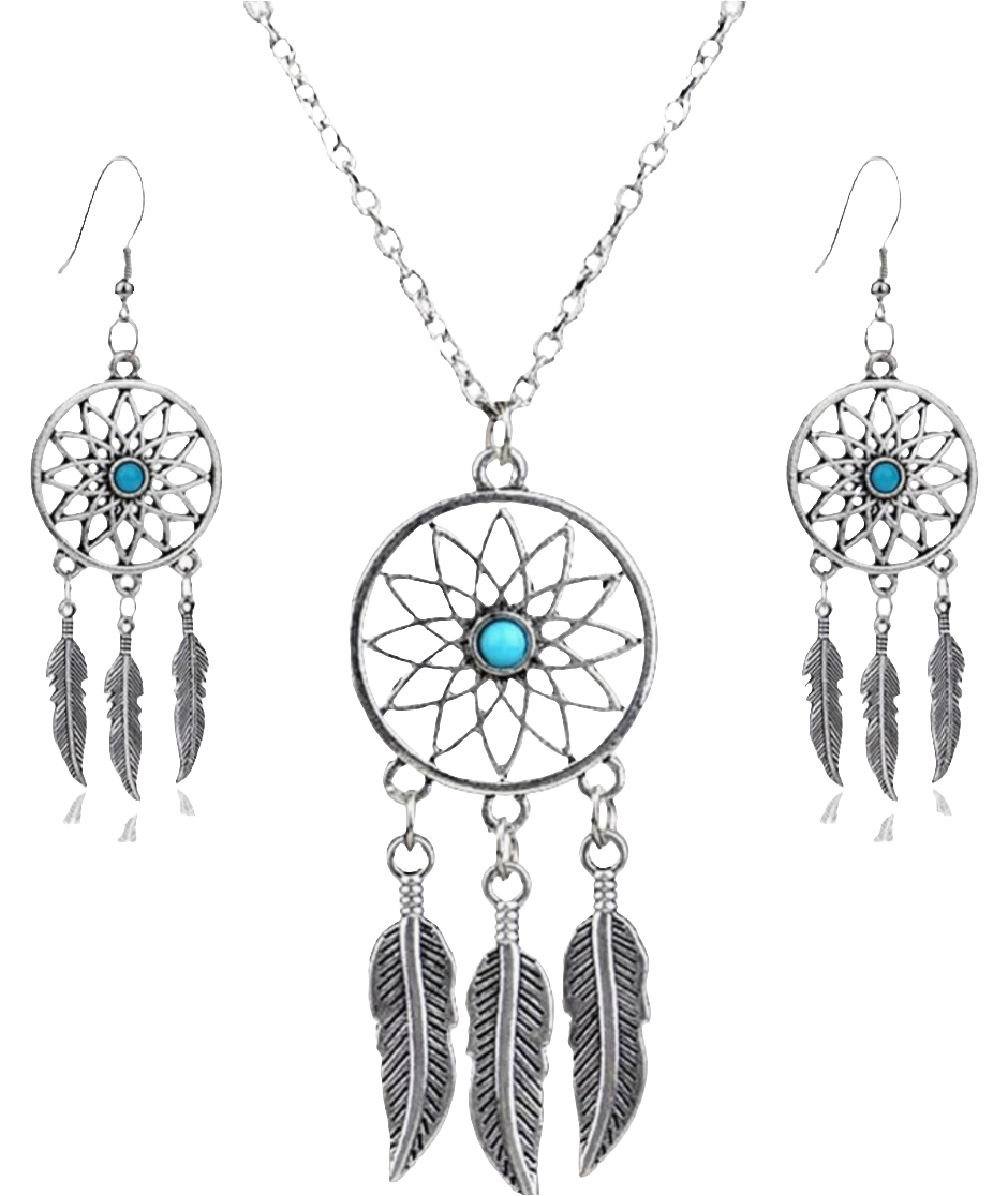 Beautiful Dreamcatcher Necklace and Earrings Gift Set