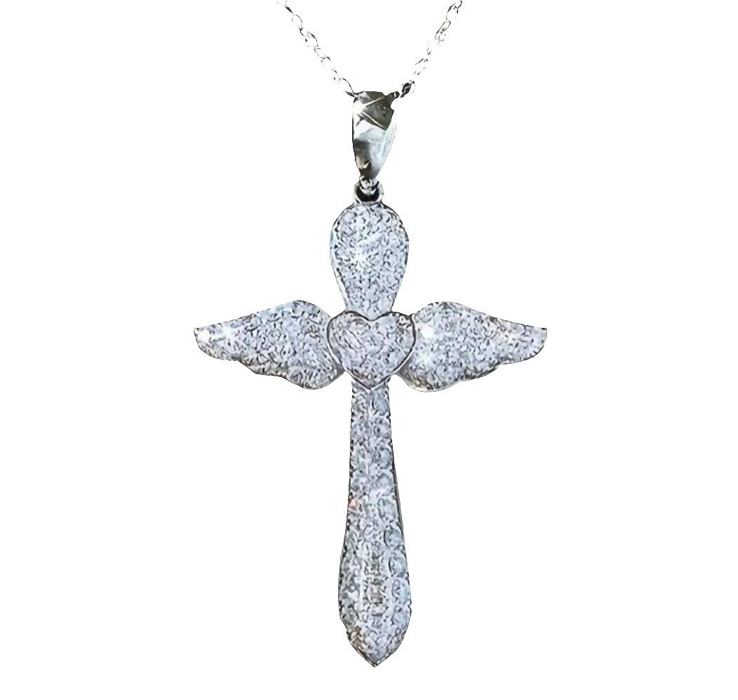 Gorgeous Winged Cross Necklace
