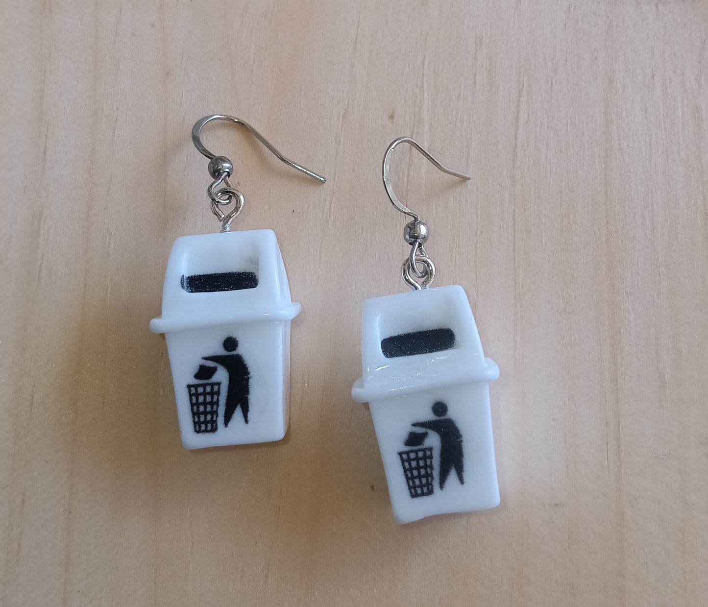 Fun 3D Trash Bin Earrings