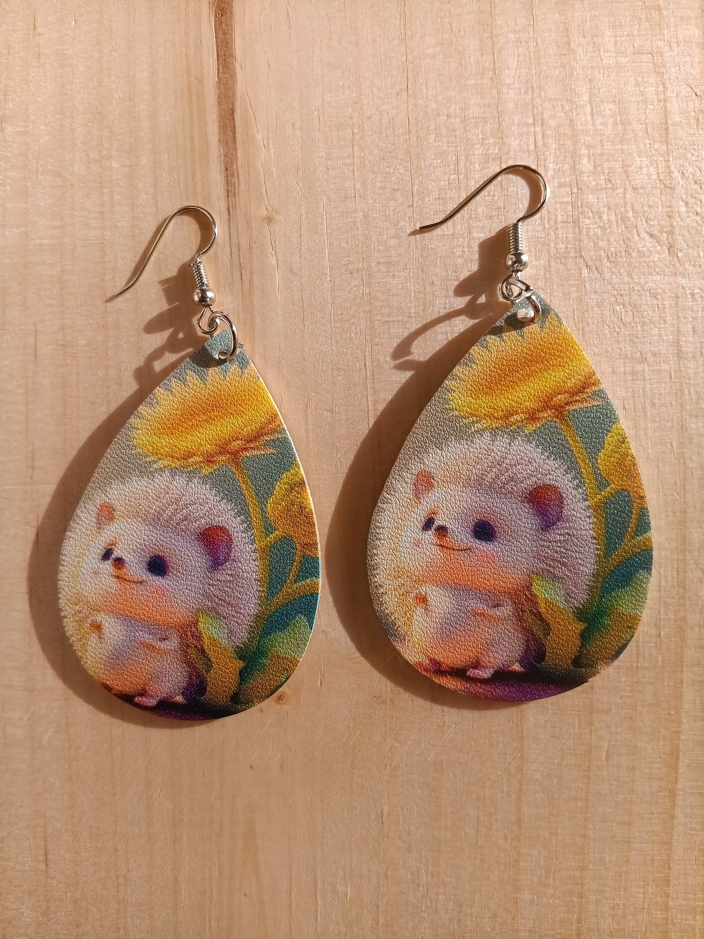Adorable Sunflower Hedgehog Earrings