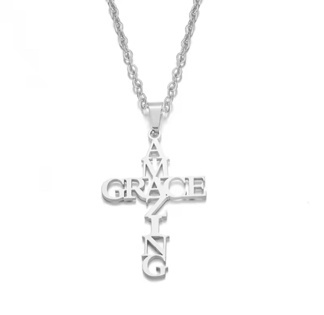 Amazing Grace Cross Necklace