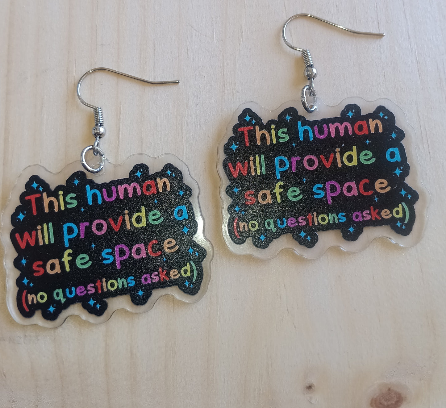 Safe Space Quote Earrings