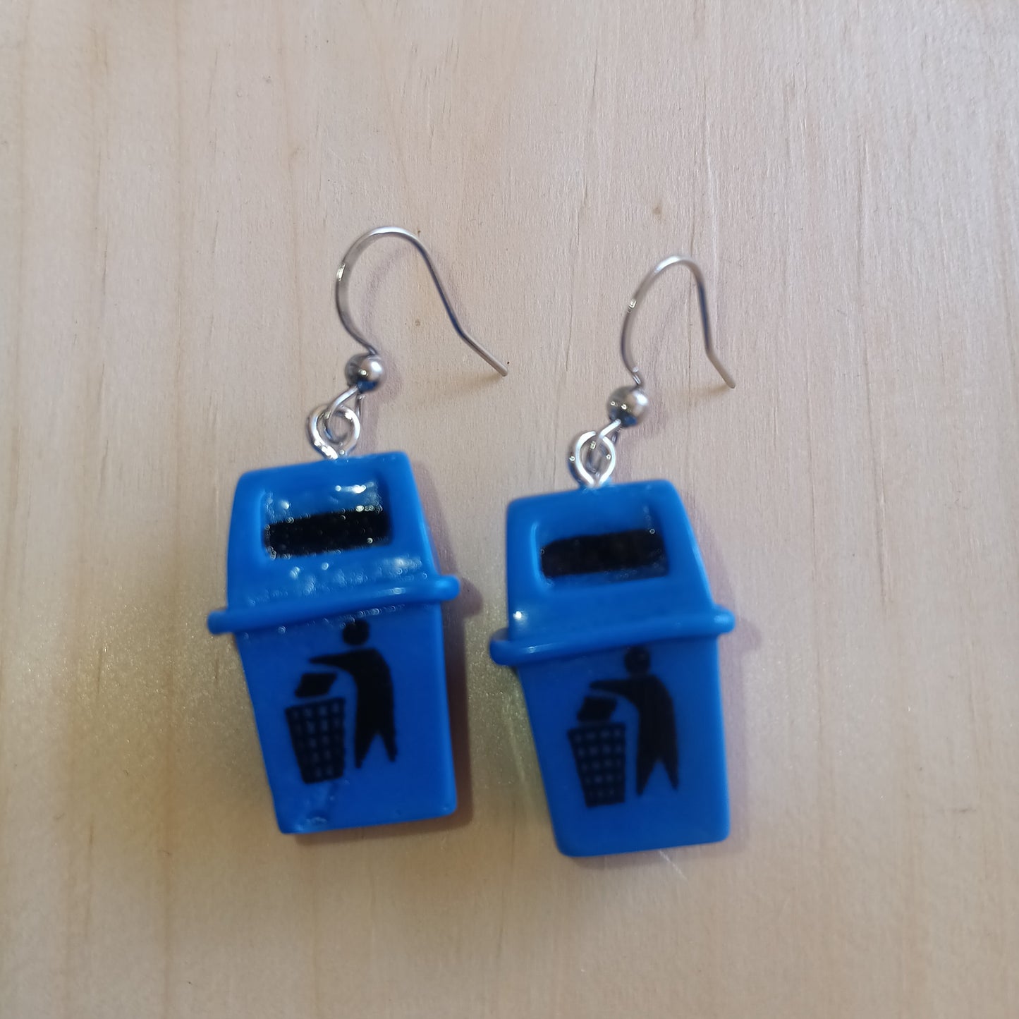 Fun 3D Trash Bin Earrings