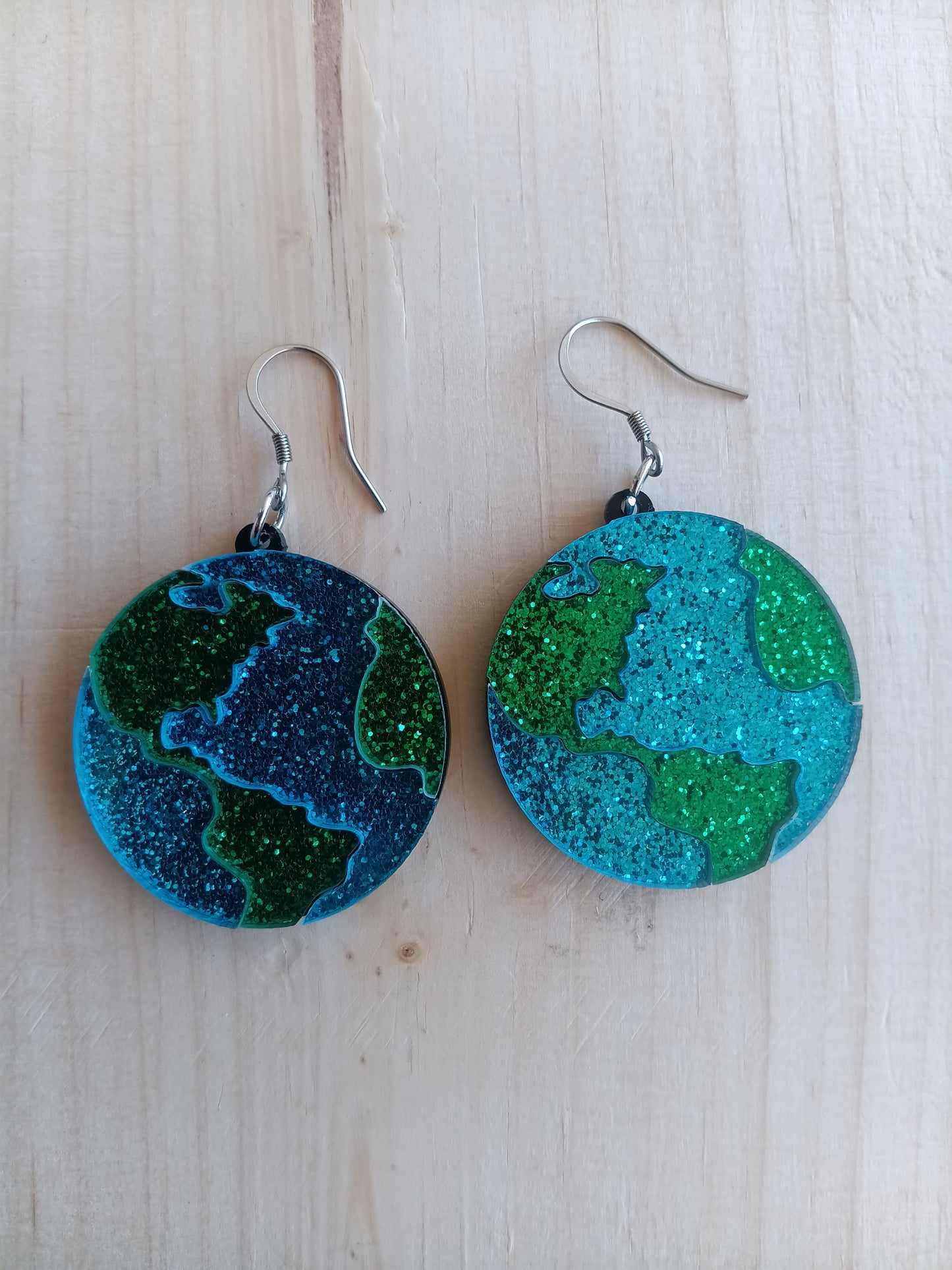 Full Glitter Effect Earth Earrings