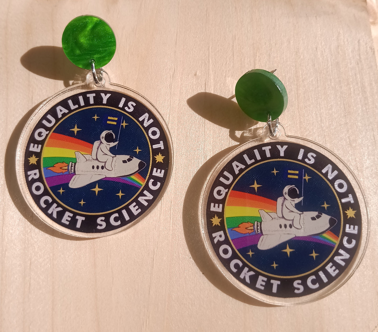Equality is not Rocket Science Rainbow Earrings