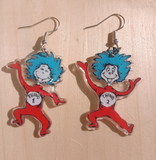 Thing 1 and Thing 2 Earrings