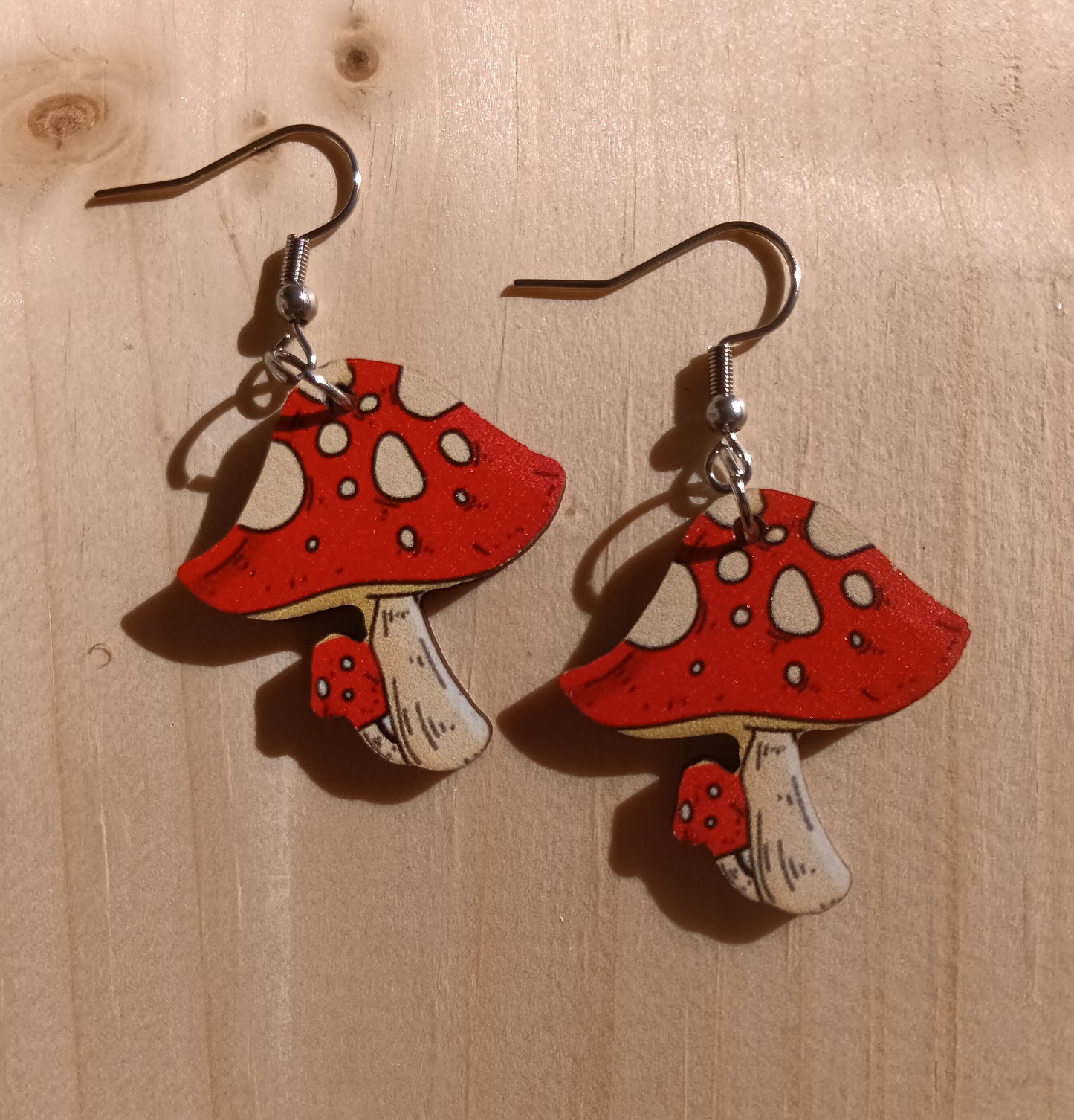 Cute Red Mushroom Earrings