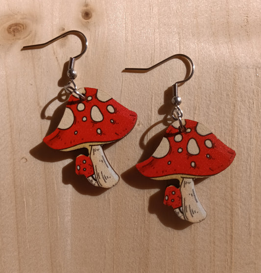 Cute Red Mushroom Earrings