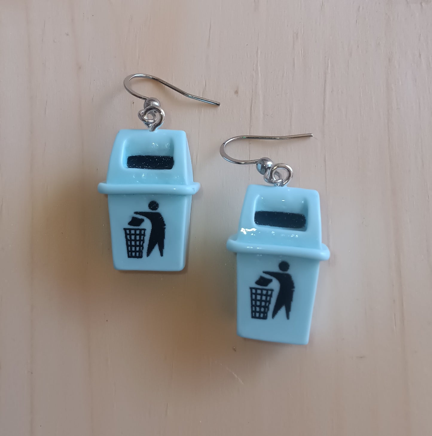 Fun 3D Trash Bin Earrings
