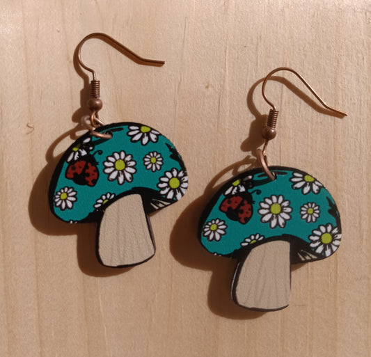 Beautifully Bohemian Daisy Mushroom Earrings