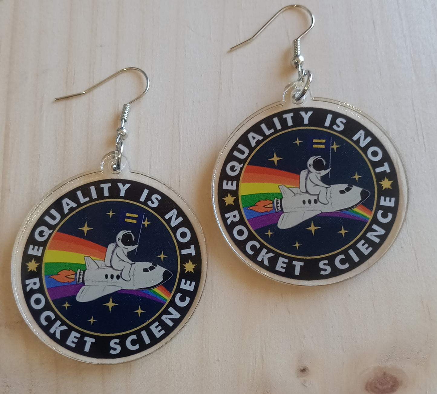 Equality is not Rocket Science Rainbow Earrings