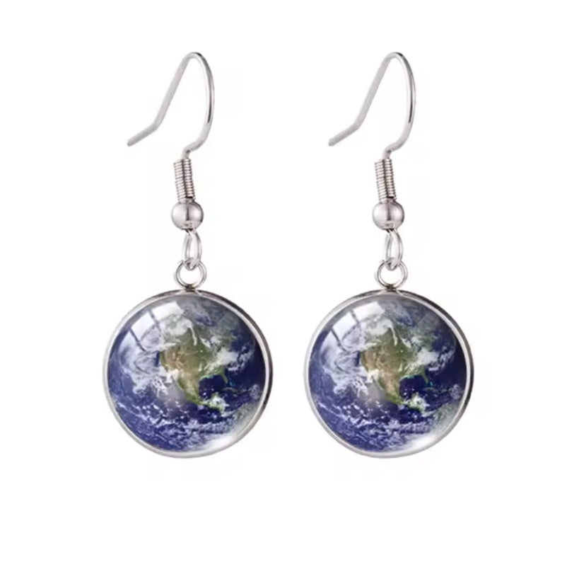 Beautiful Earth Satellite View Earrings