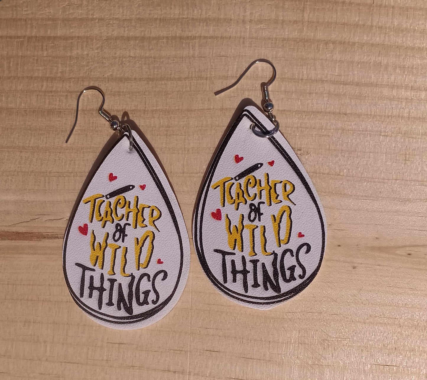 Teacher of Wild Things Leather Earrings