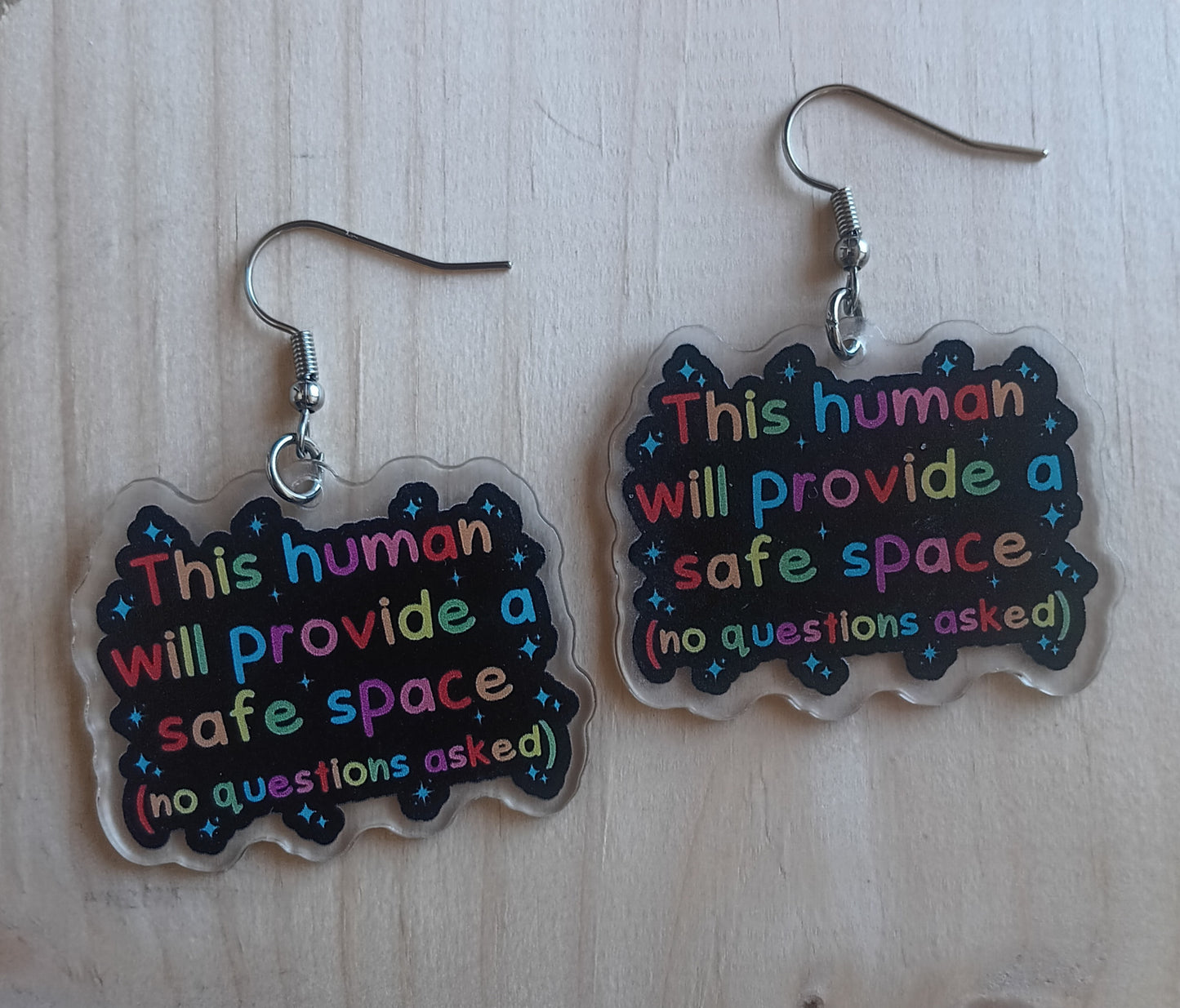 Safe Space Quote Earrings
