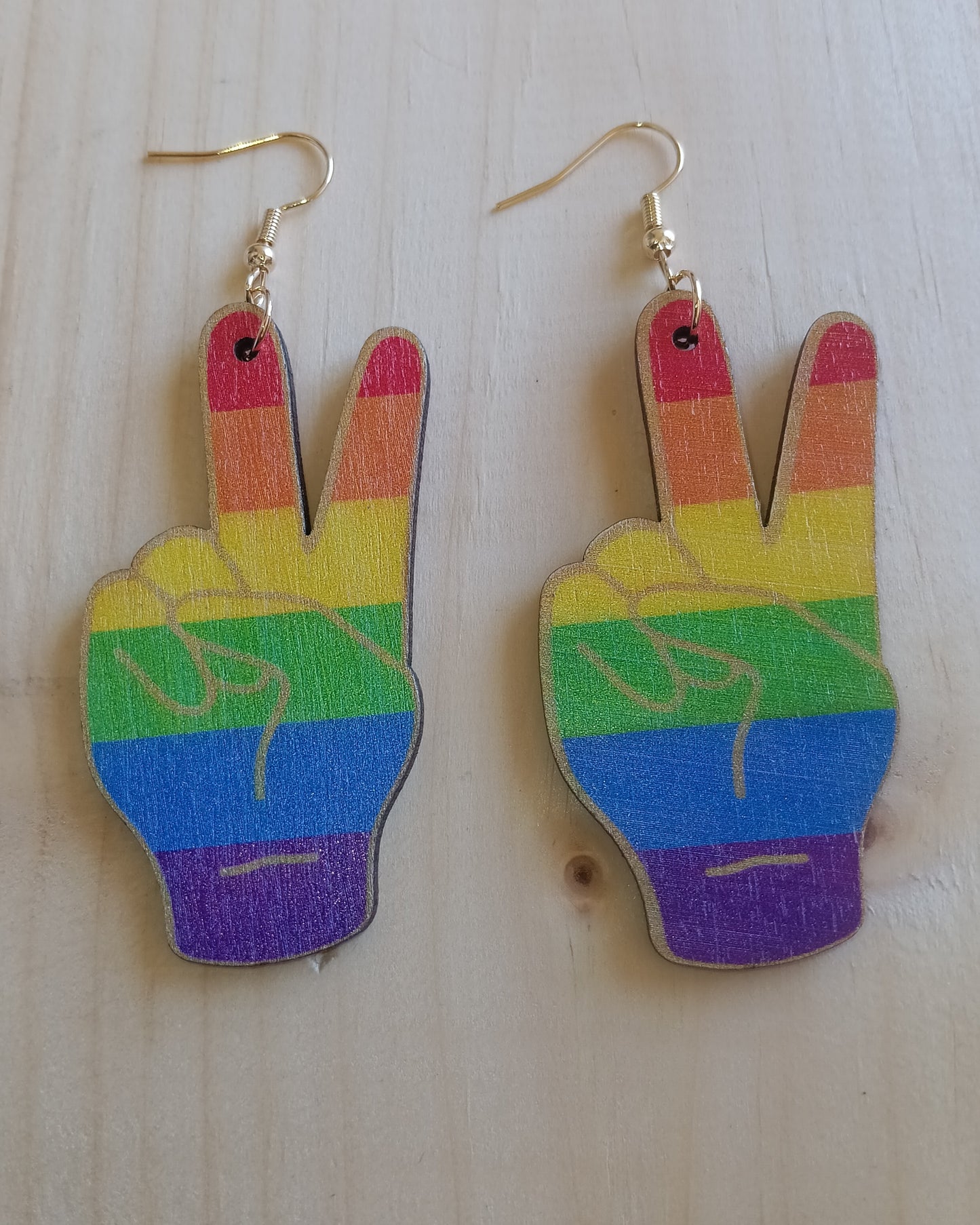 Peace Sign Rainbow Earrings