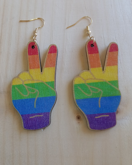 Peace Sign Rainbow Earrings