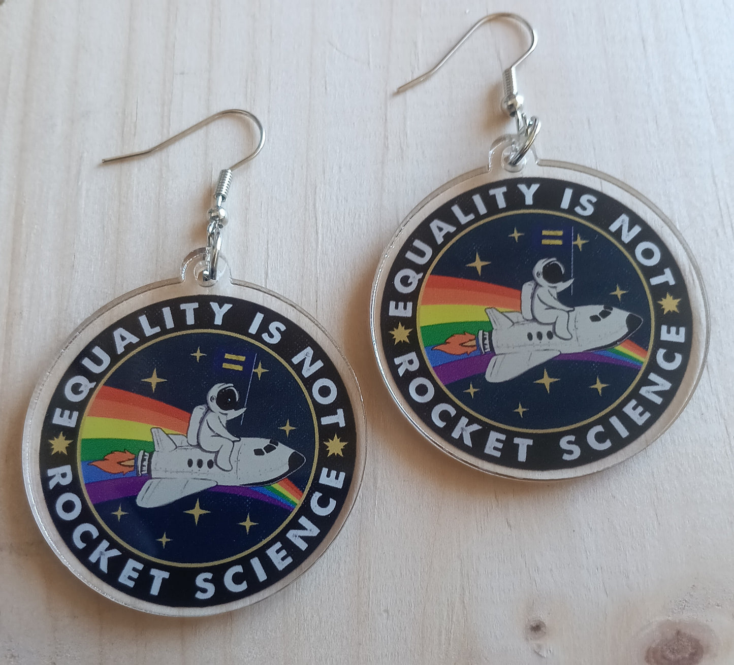 Equality is not Rocket Science Rainbow Earrings