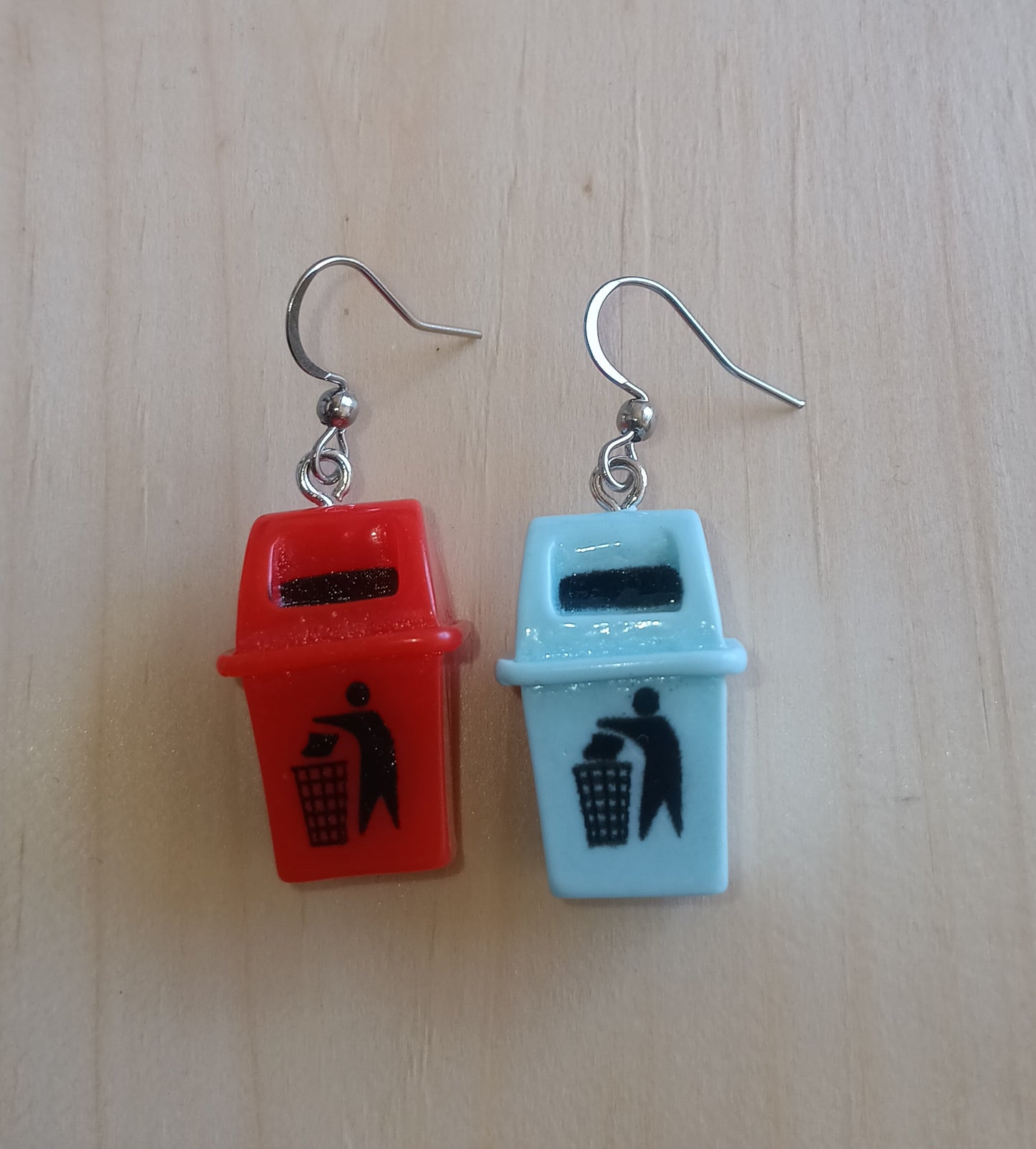 Fun 3D Trash Bin Earrings