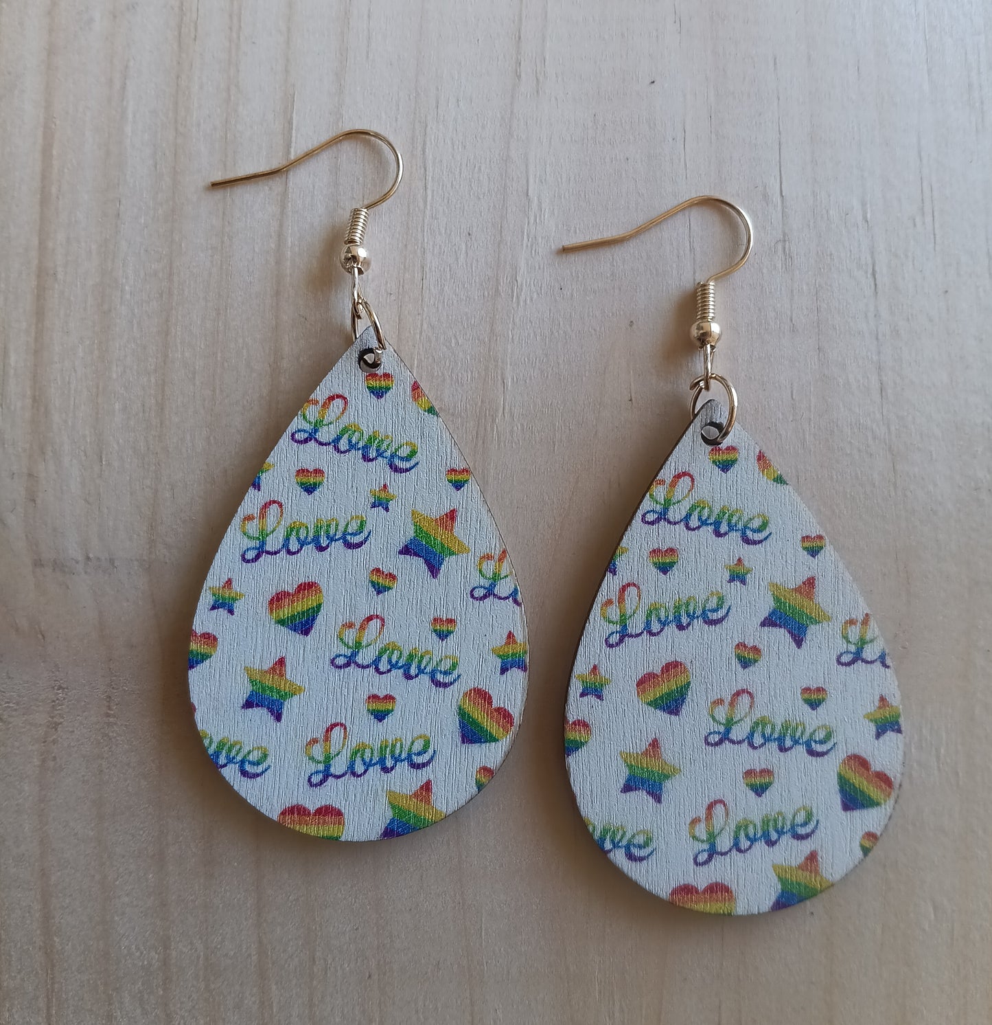 Rainbow Love Heart & Star Earrings
