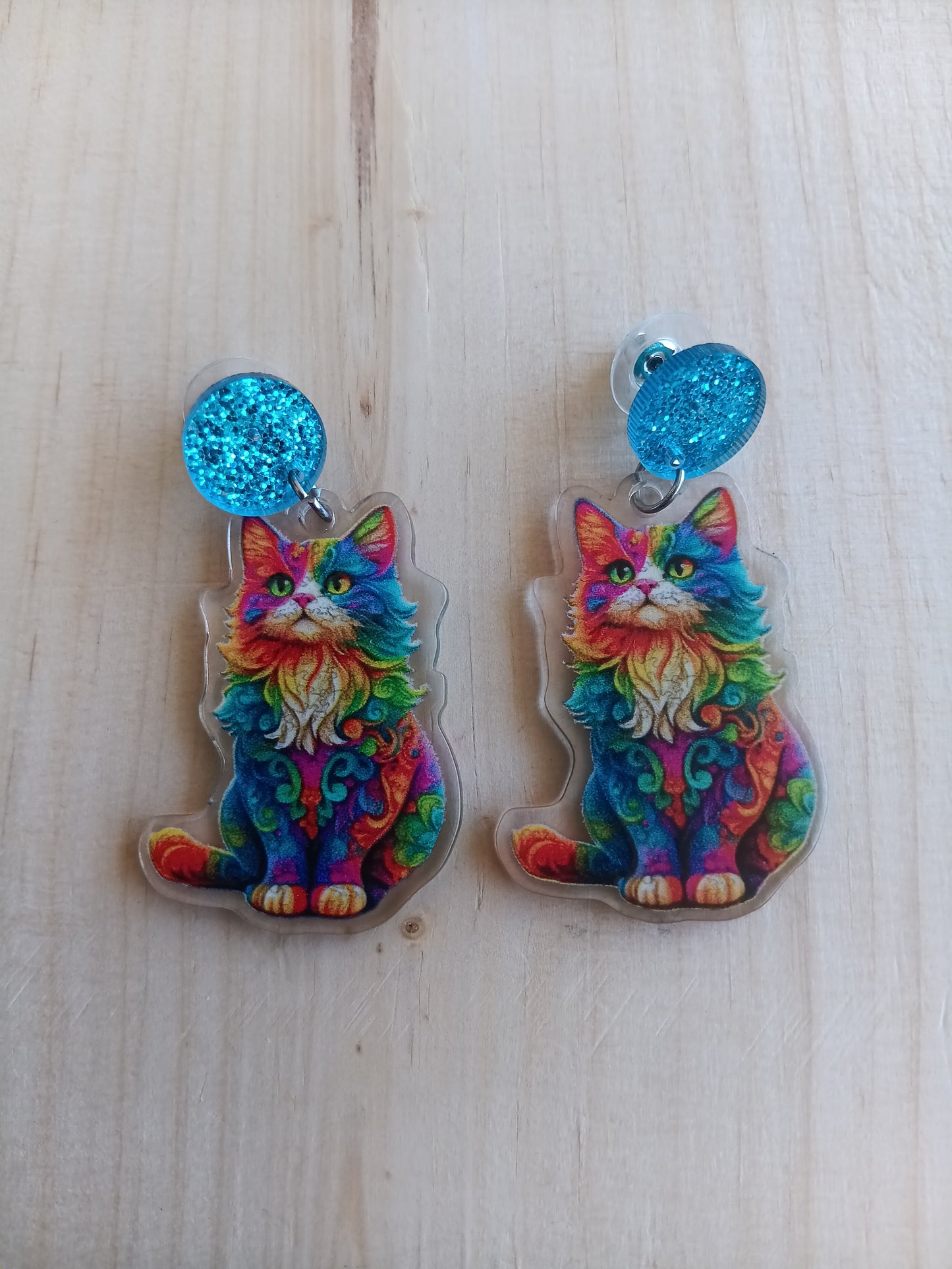 Beautiful Bright Kitty Stud Earrings