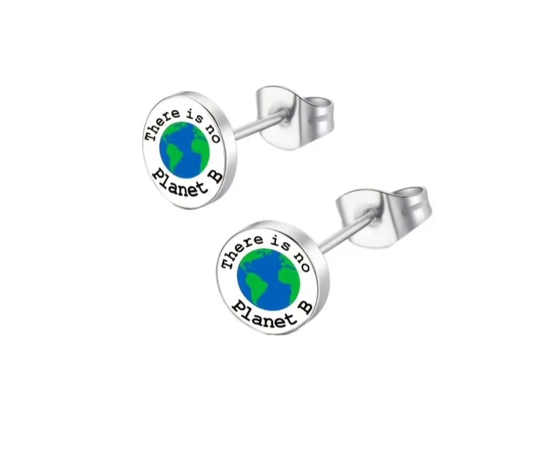 There is no planet B Stud Earrings
