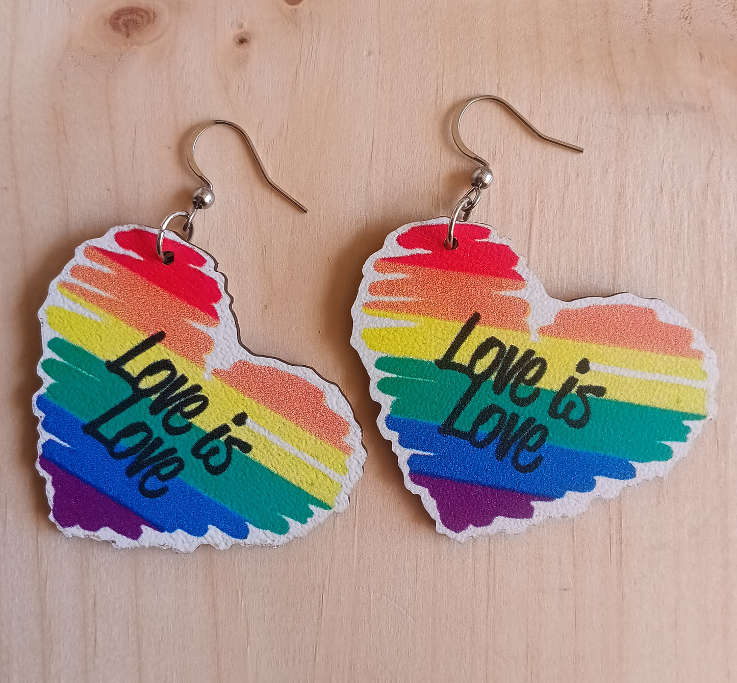 Love is Love Rainbow Heart Earrings