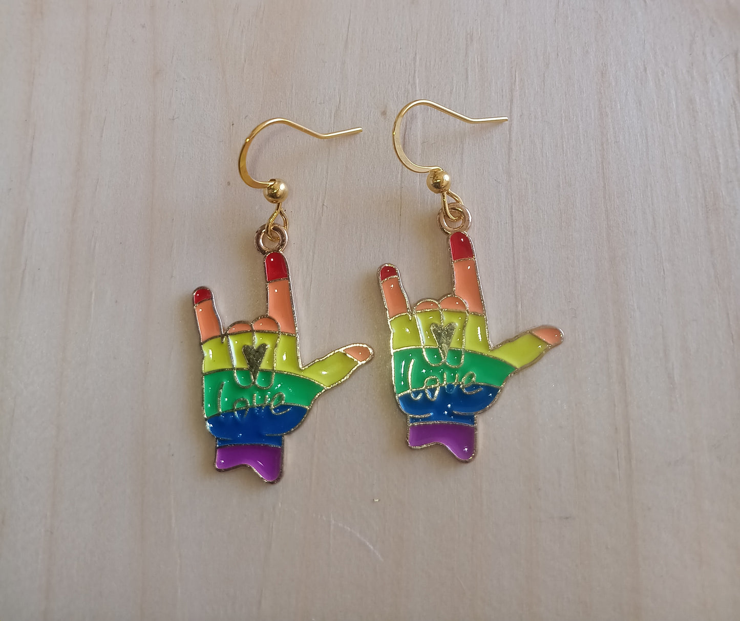 I love you Rainbow Earrings