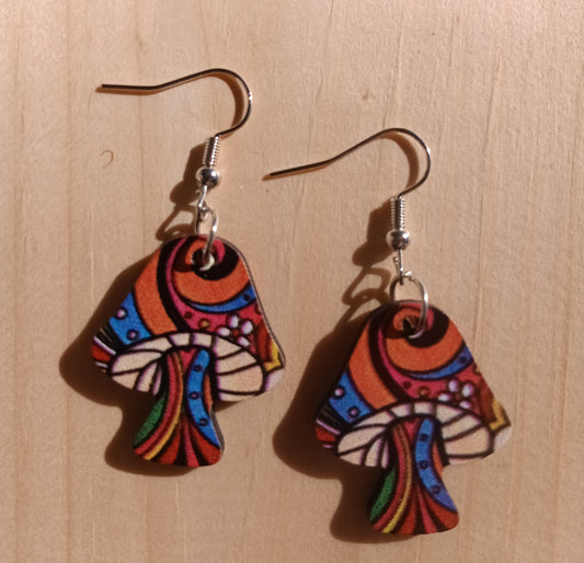 Happy Hippie Mushroom Earrings