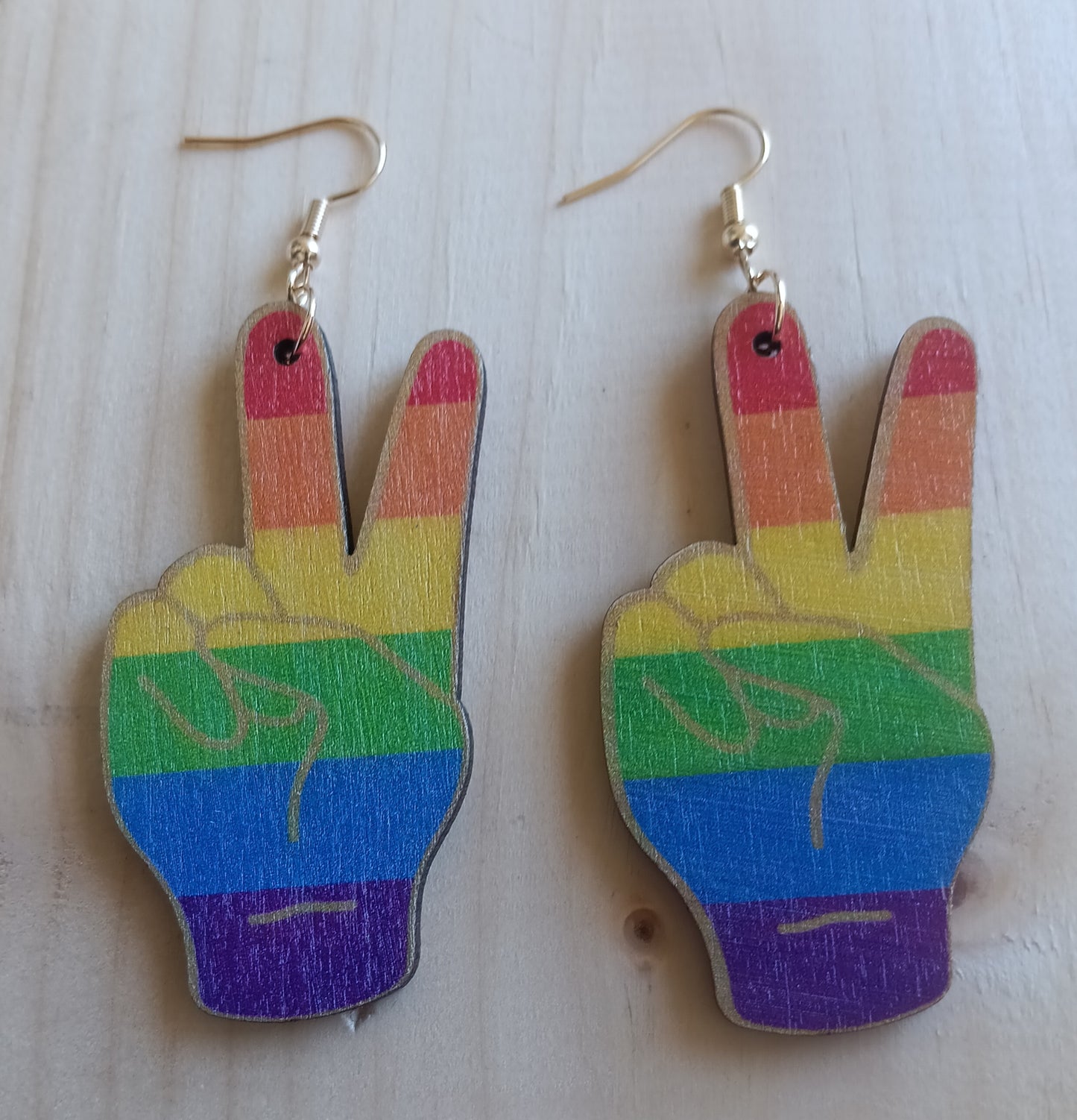 Peace Sign Rainbow Earrings